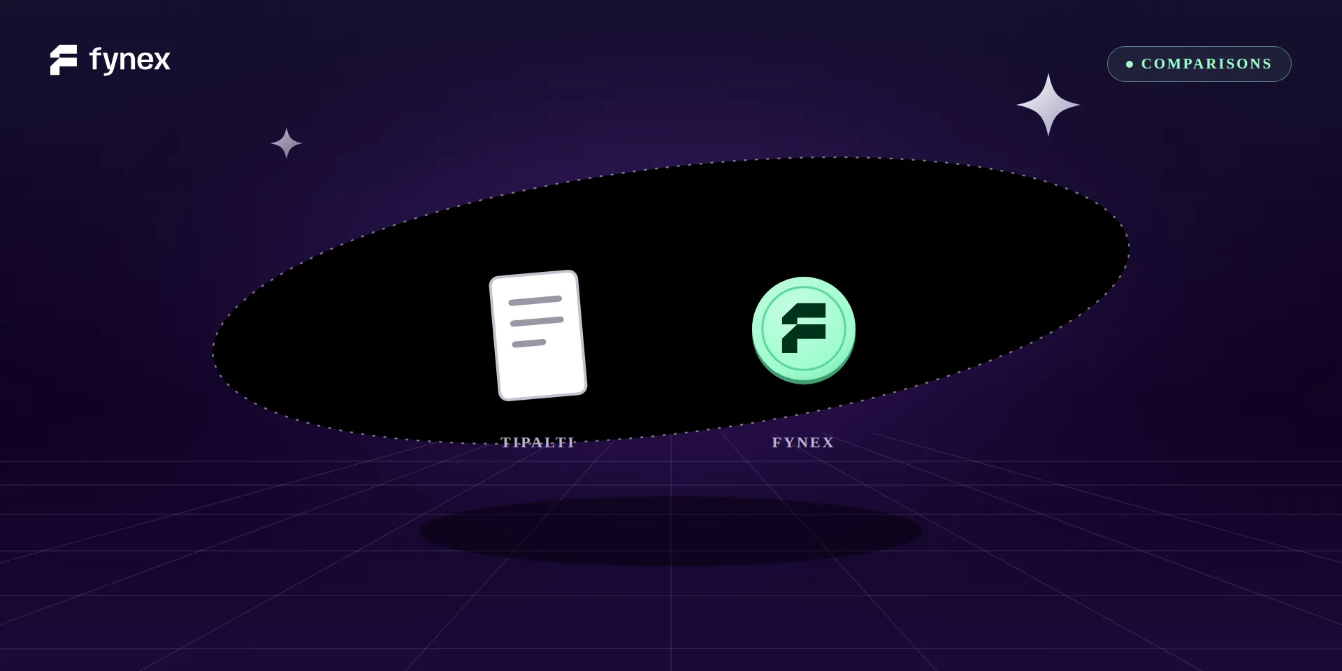 A grey AP-automation document beside the mint Fynex coin.