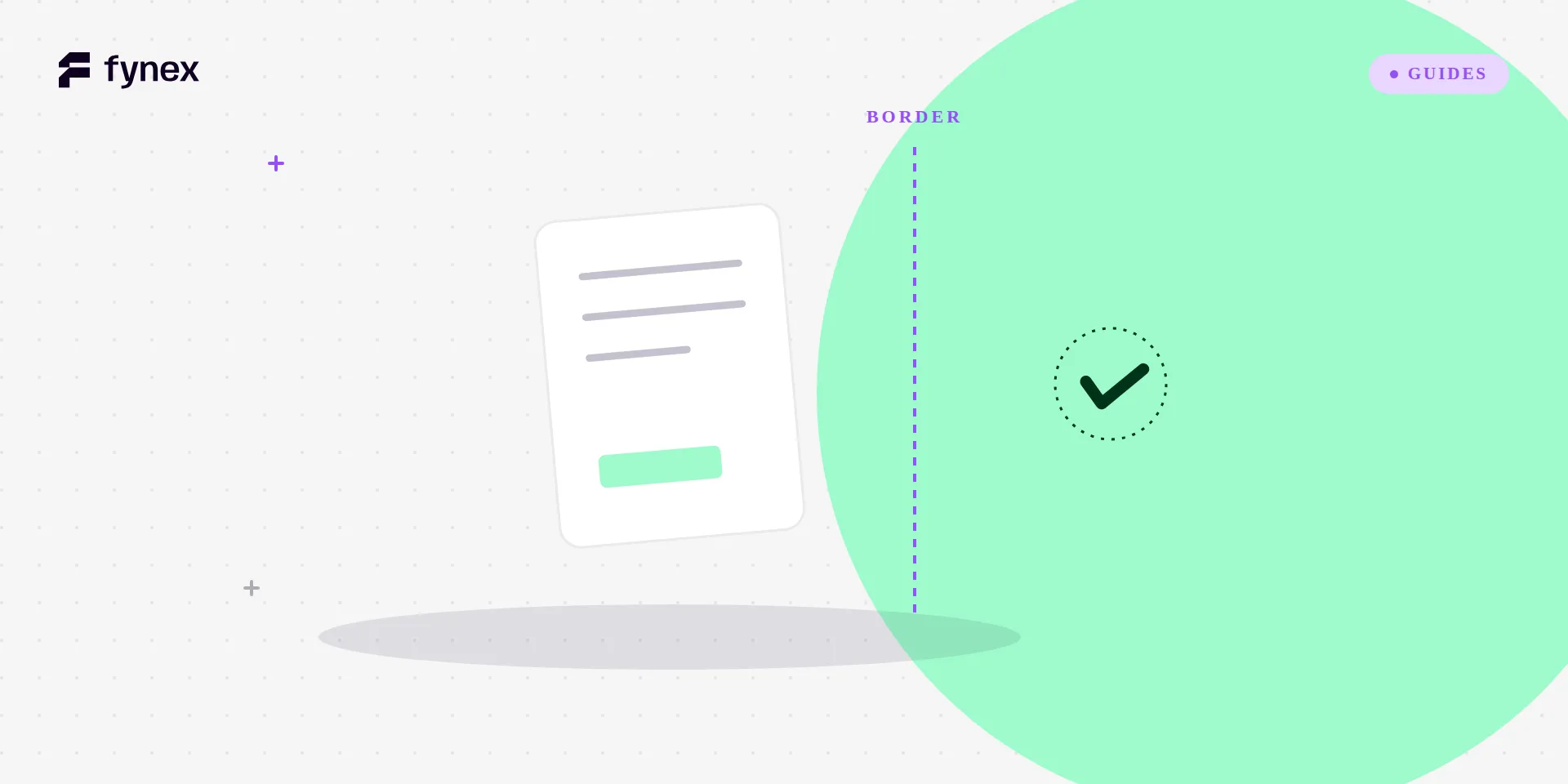 An inbound invoice crossing a border line to a Fynex account.